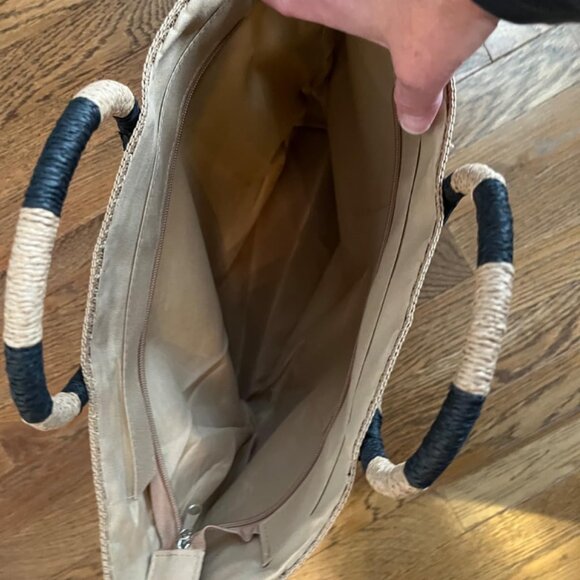 NEIMAN MARCUS Elegant White Beach Straw Tote Bag - Picture 7 of 7